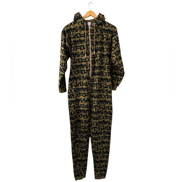 Savage X Fenty Olive Green Hooded Onesie Pajamas XS Cozy Fleece by Rihanna - Picture 15 of 15